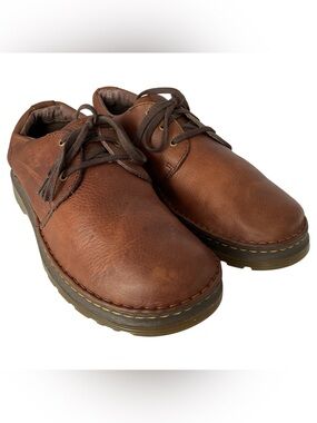 Dr. Martens Hazeldon Brown Pebbled Leather Oxford Plain Toe Shoes Men’s Size 9